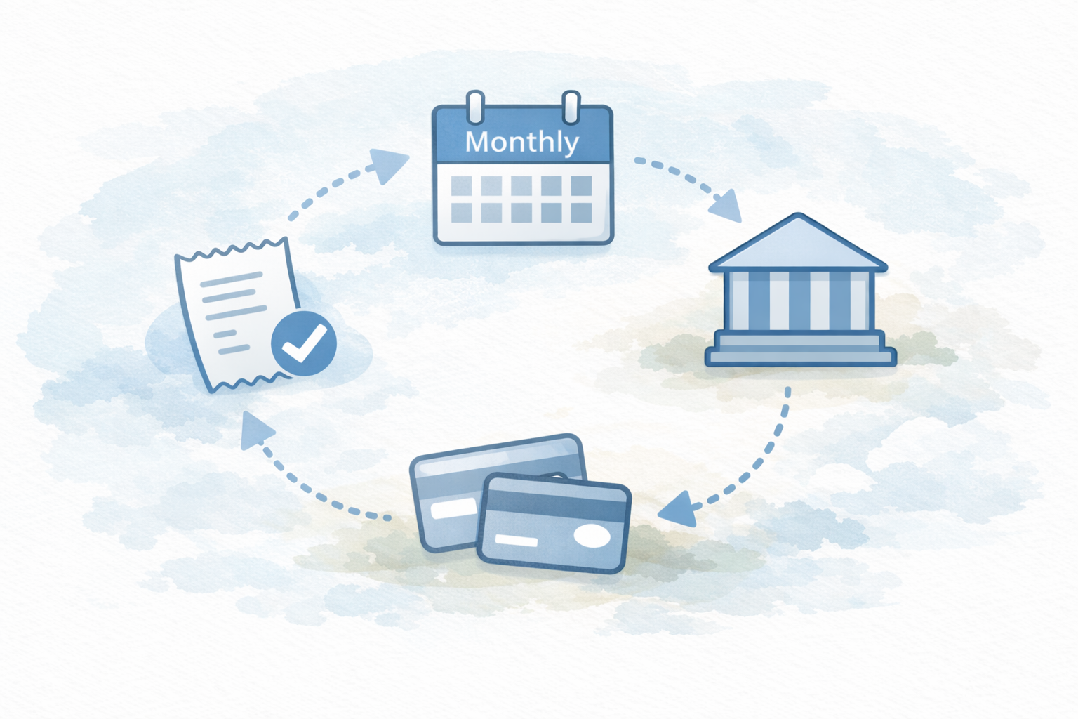月1ルーティンと口座整理のイメージ