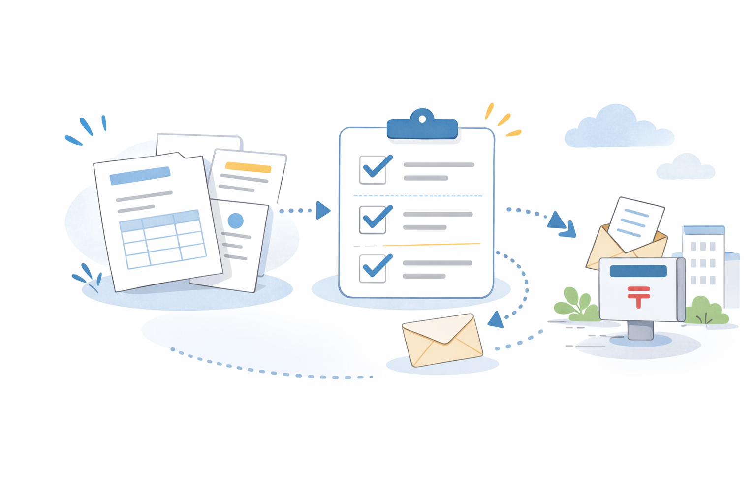 開業直後に出す書類の最小セットイメージ