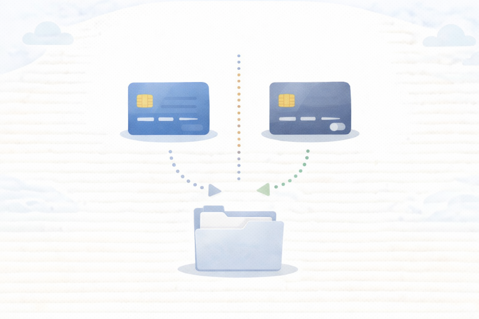 口座カード分離と箱のイメージ